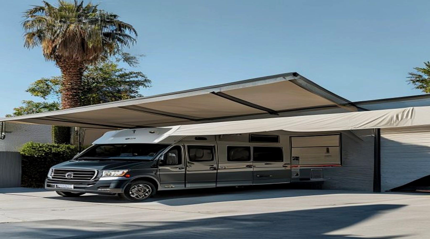RV Shade Sails installation example in Southern California