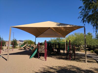 Playground Shade Sails installation example in Southern California