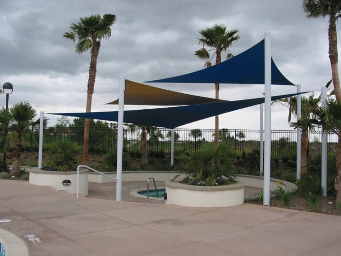 Real commercial shade sail structure photo 2 from Cali Shade Sails