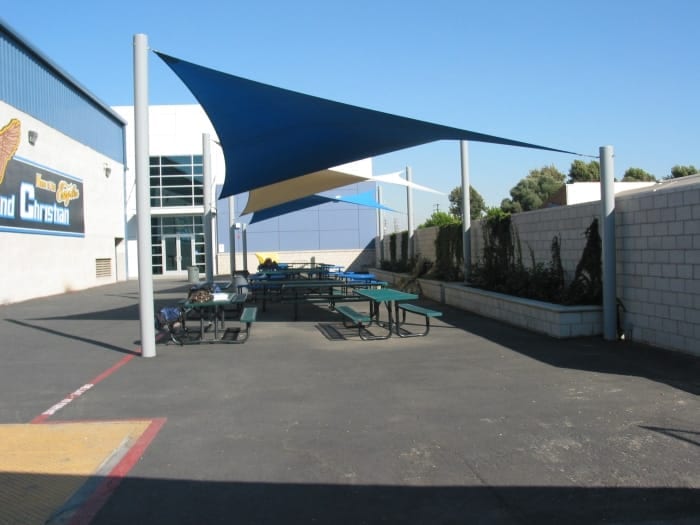Real commercial shade sail structure photo 13 from Cali Shade Sails