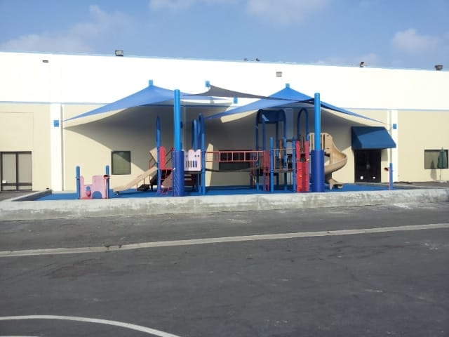 Commercial Shade Structures installation example in Southern California