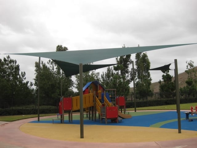 Playground Shade Sails installation example in Southern California