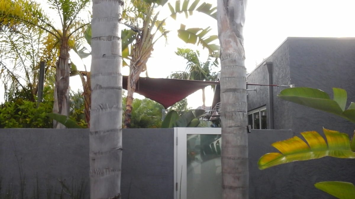 Real residential shade sail installation photo 8 from Cali Shade Sails