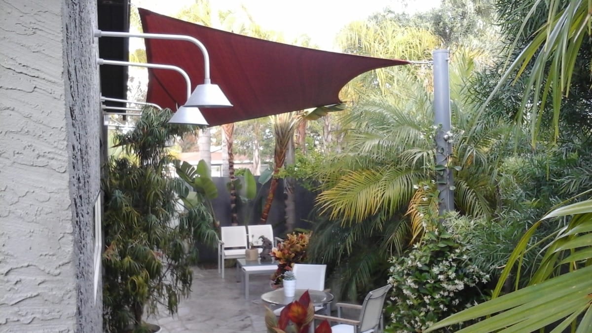 Patio Shade Sails installation example in Southern California