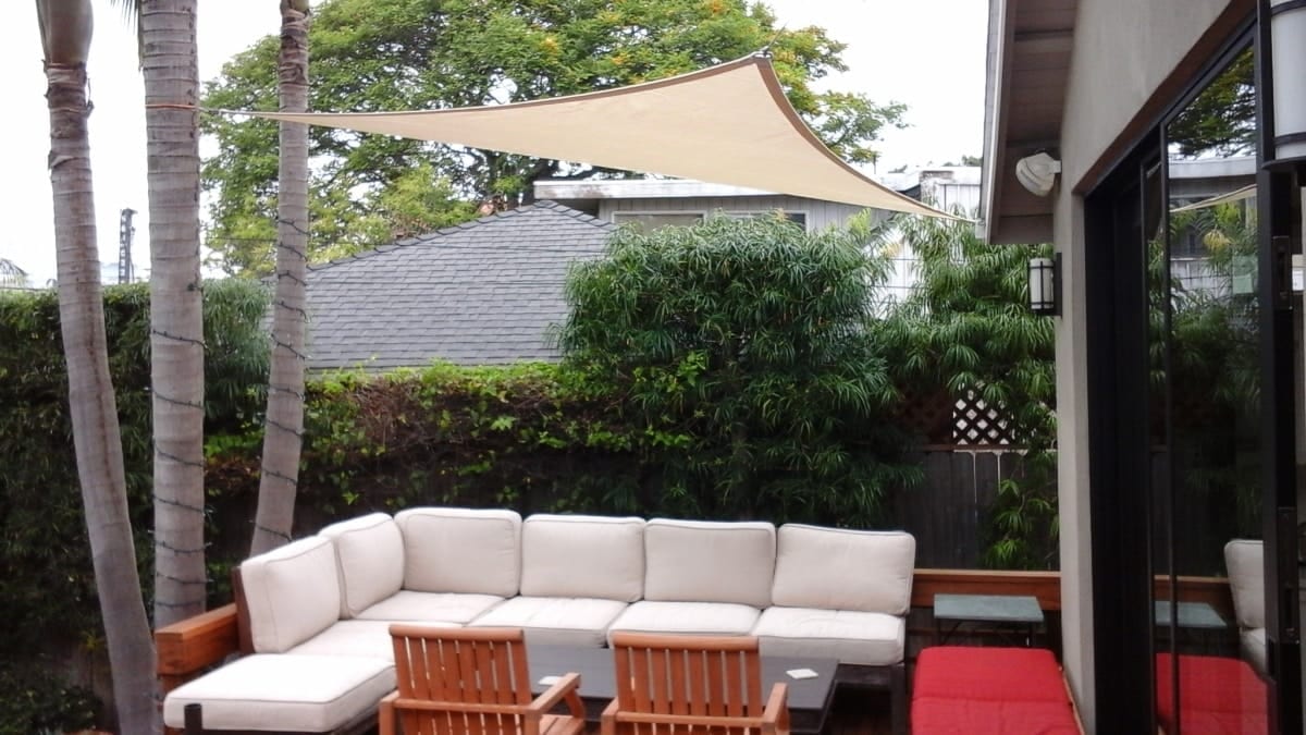 Real residential shade sail installation photo 14 from Cali Shade Sails