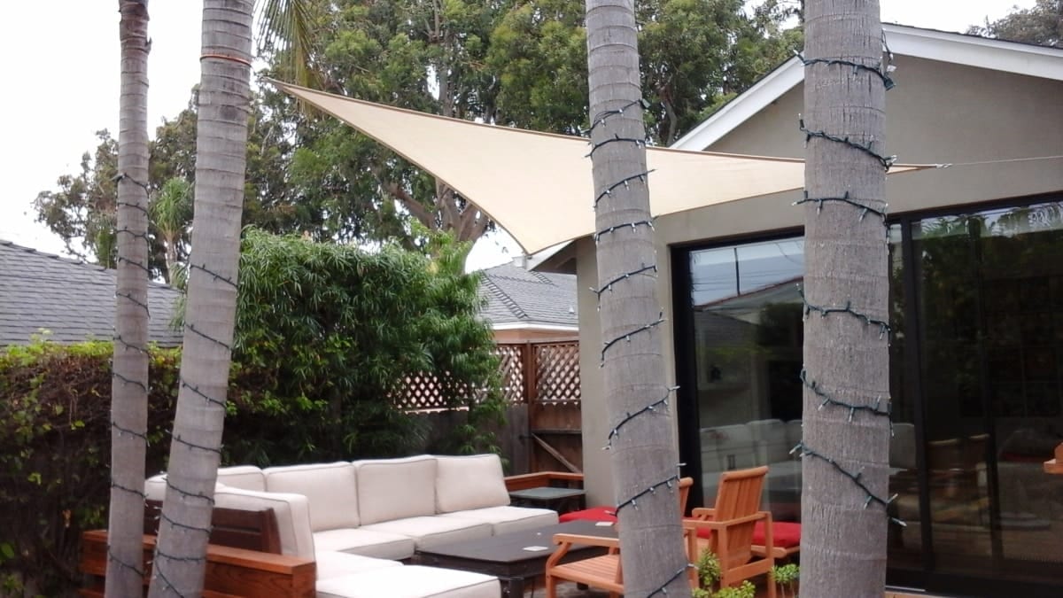 Real residential shade sail installation photo 18 from Cali Shade Sails