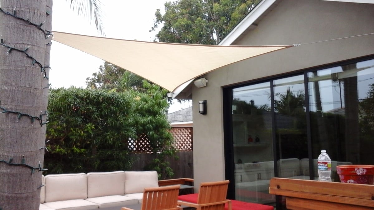 Real residential shade sail installation photo 19 from Cali Shade Sails
