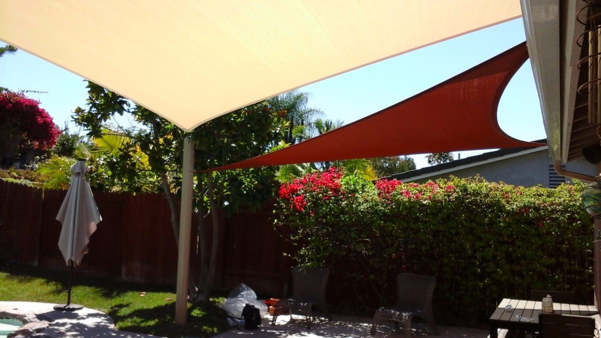 Real residential shade sail installation photo 24 from Cali Shade Sails