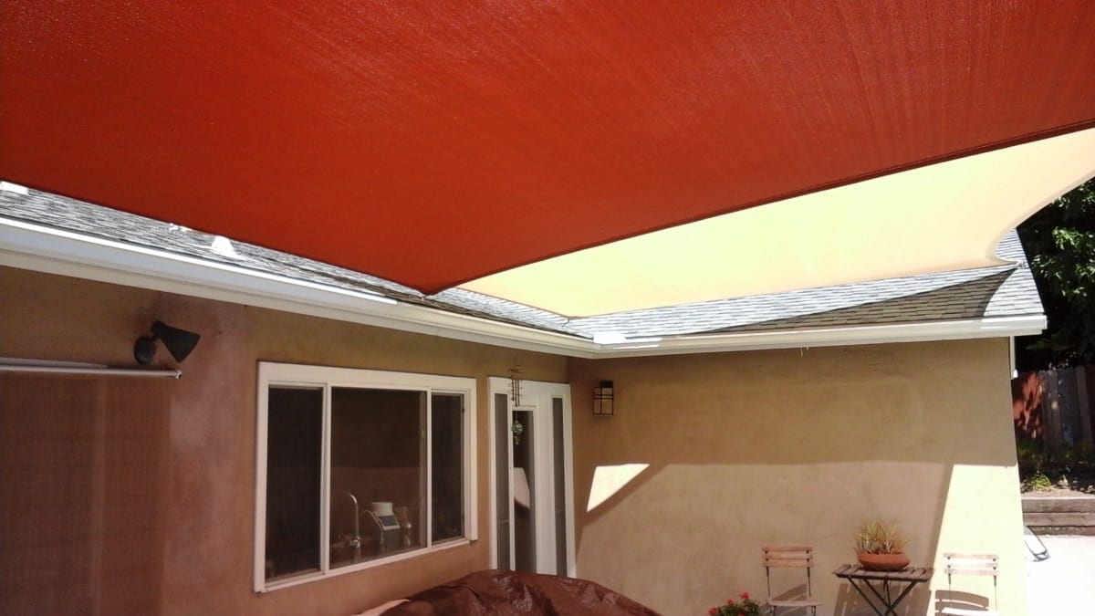 Real residential shade sail installation photo 26 from Cali Shade Sails
