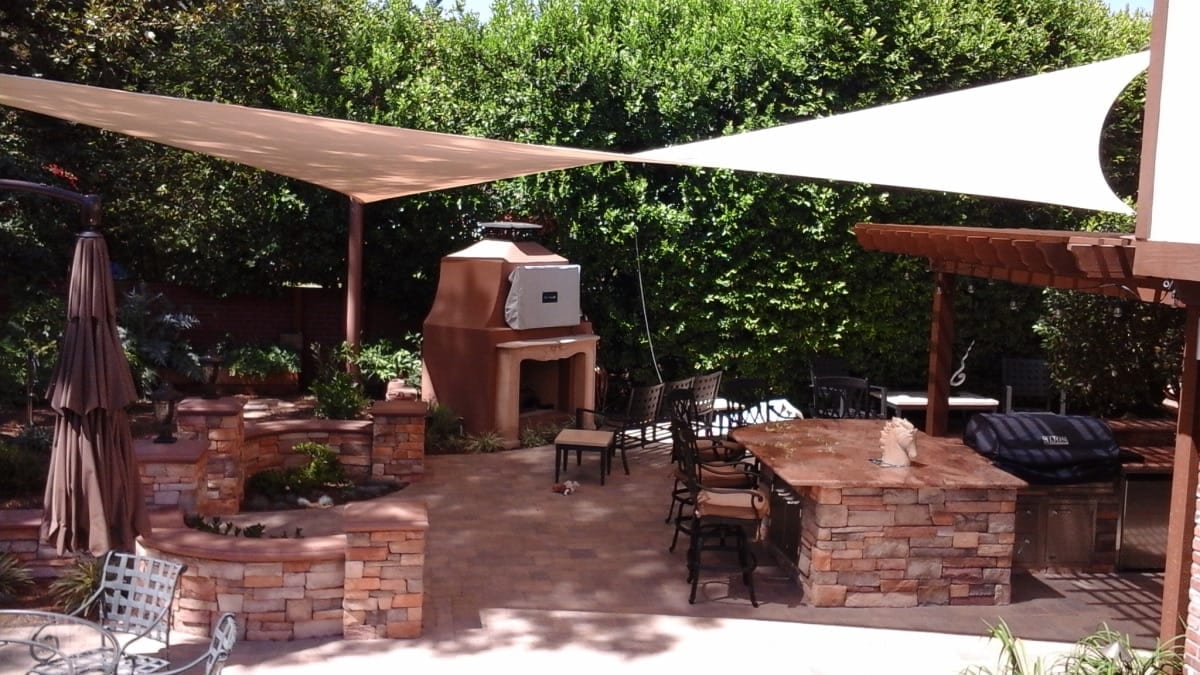 Real residential shade sail installation photo 30 from Cali Shade Sails