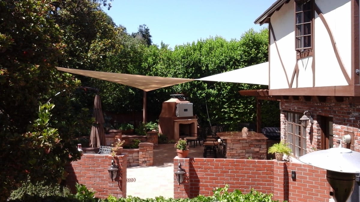 Real residential shade sail installation photo 31 from Cali Shade Sails