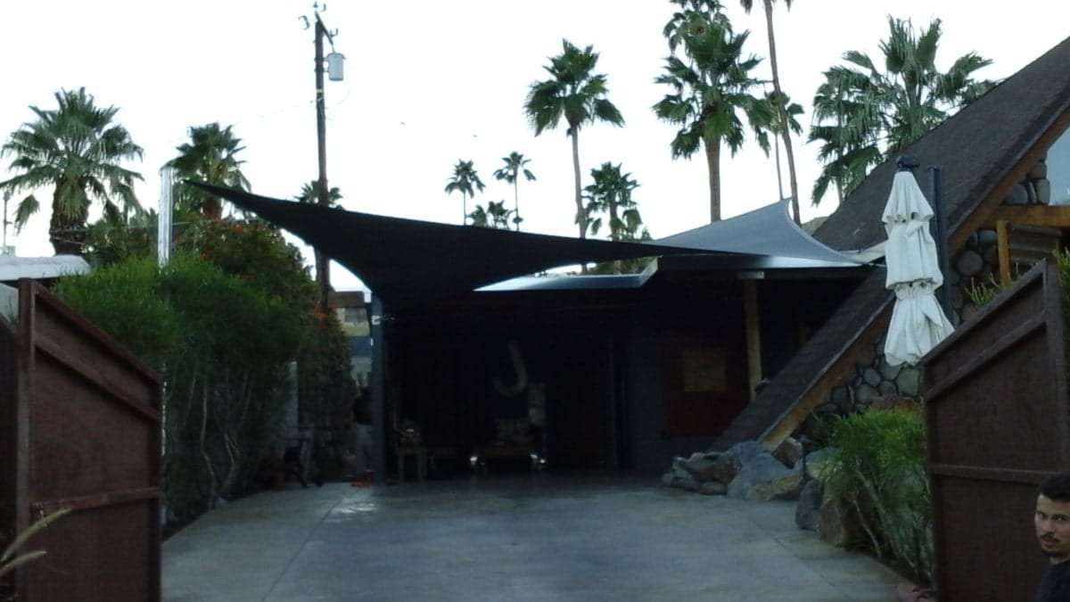 Real residential shade sail installation photo 37 from Cali Shade Sails