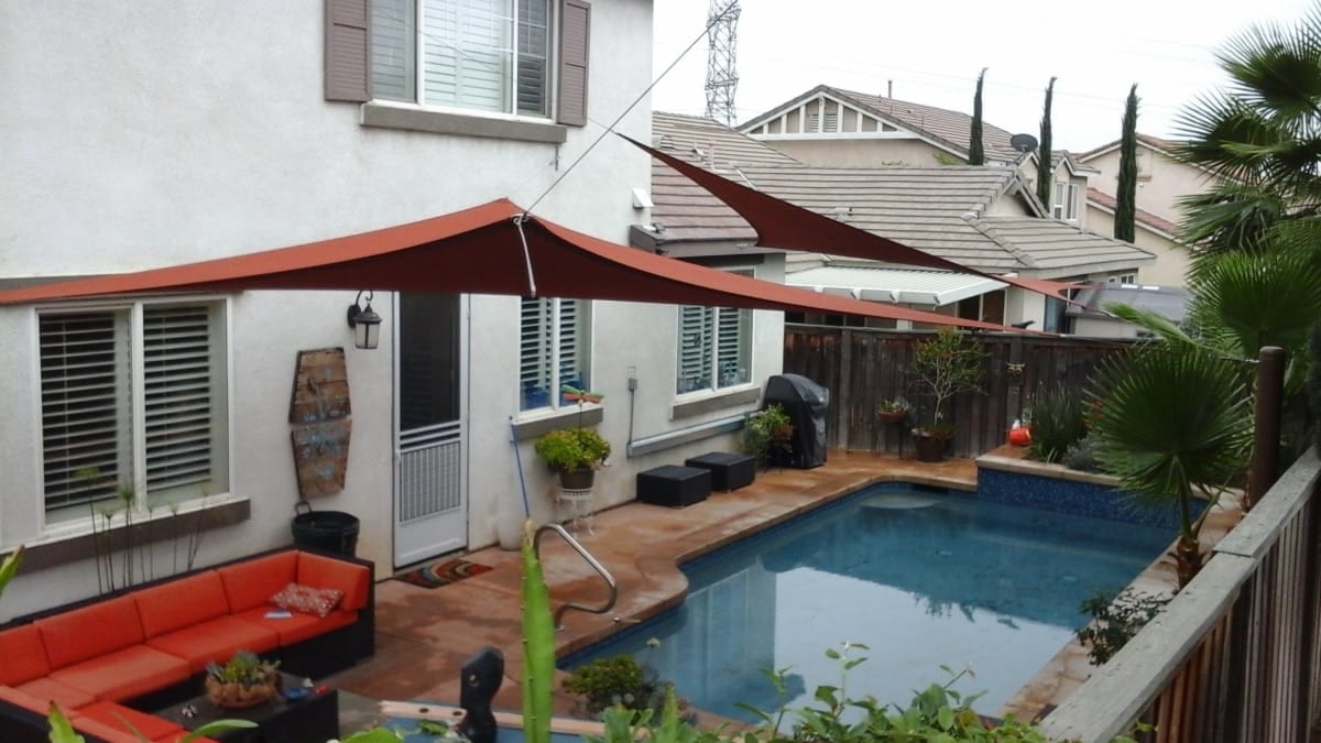 Real residential shade sail installation photo 38 from Cali Shade Sails