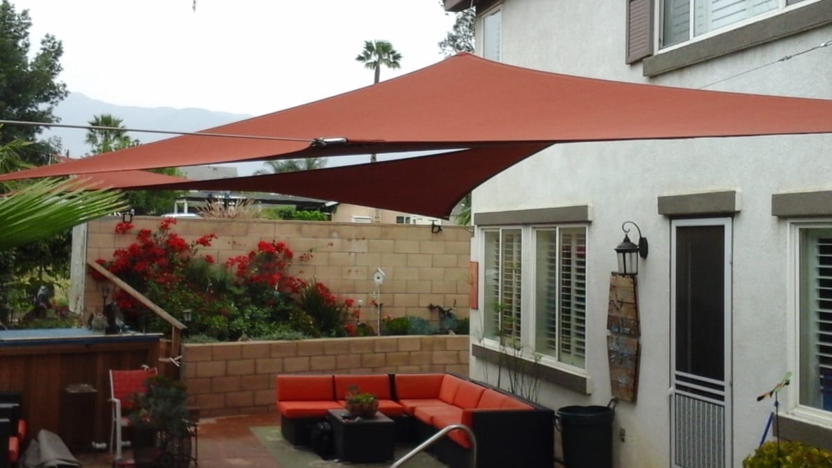 Real residential shade sail installation photo 39 from Cali Shade Sails