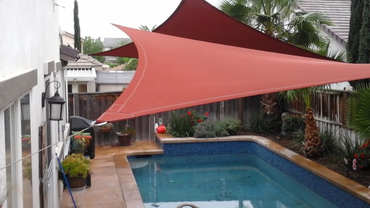 Real residential shade sail installation photo 41 from Cali Shade Sails