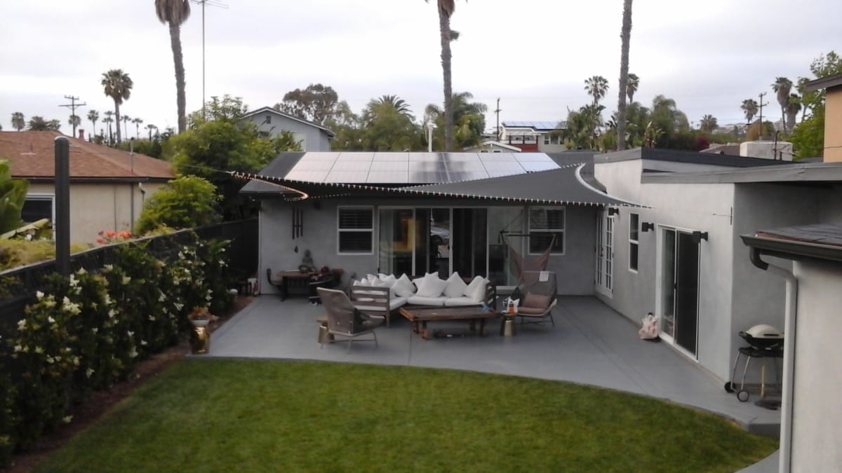 Real residential shade sail installation photo 43 from Cali Shade Sails