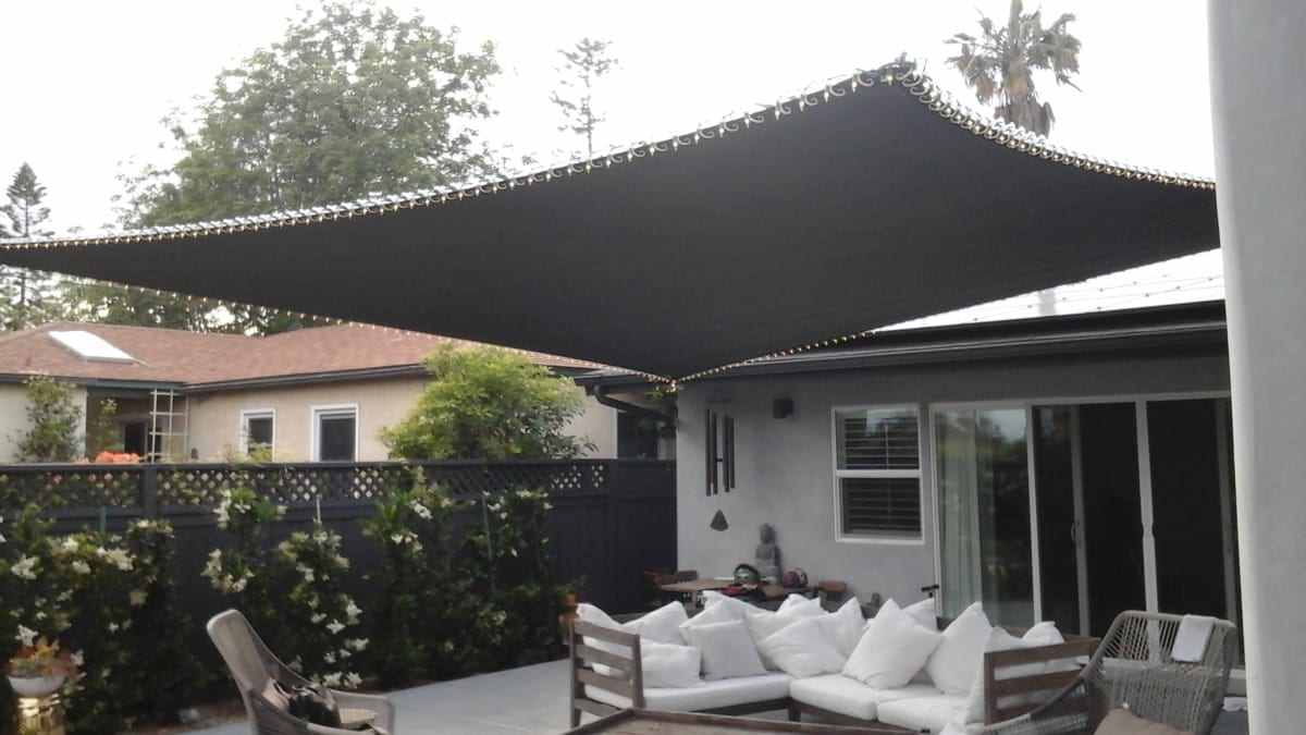 Real residential shade sail installation photo 44 from Cali Shade Sails