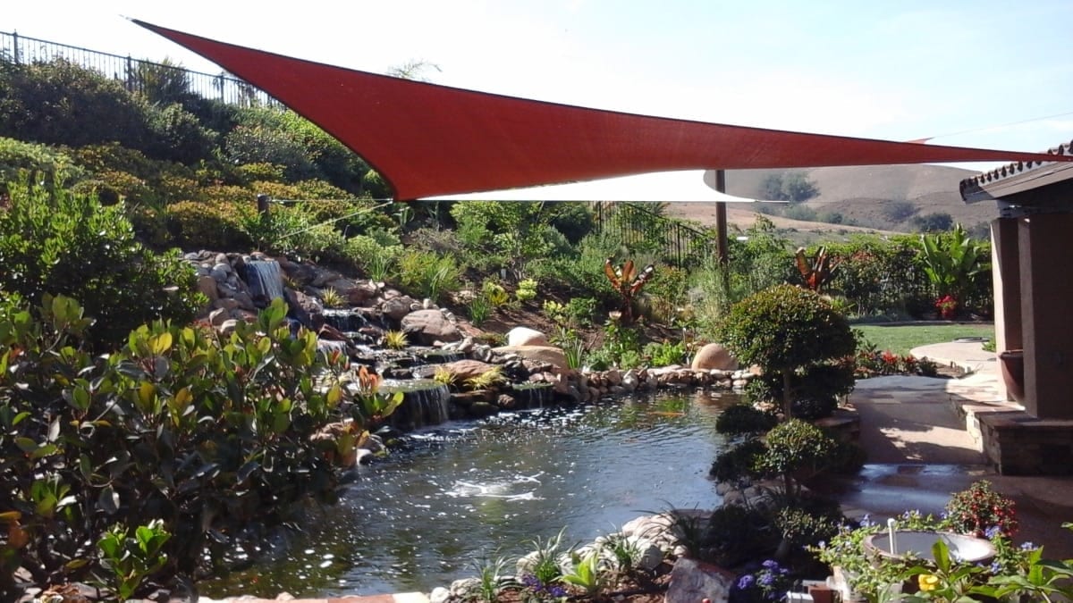 Real residential shade sail installation photo 48 from Cali Shade Sails