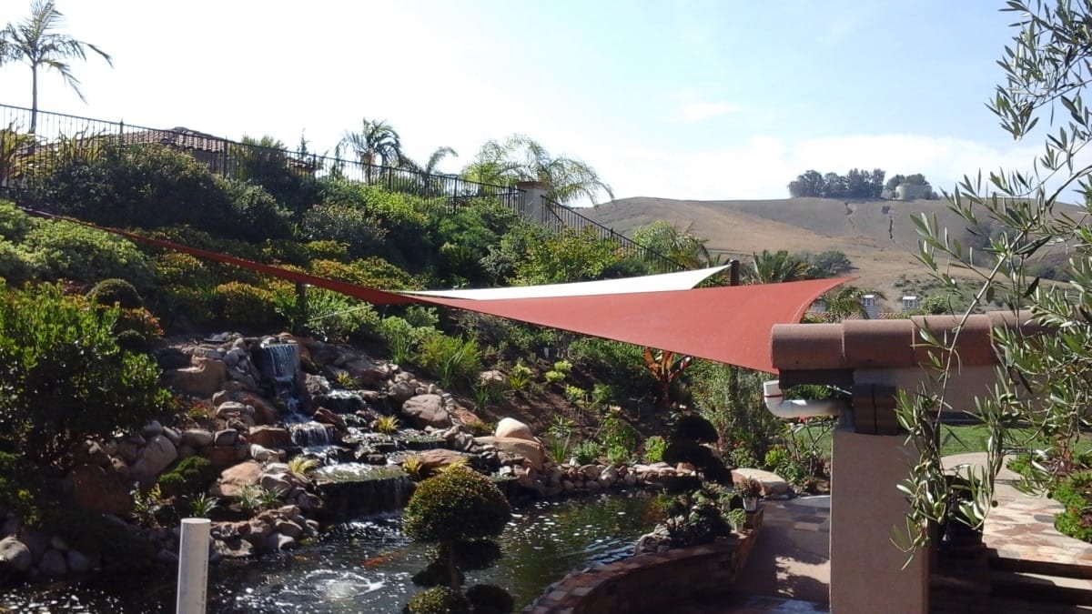 Real residential shade sail installation photo 49 from Cali Shade Sails