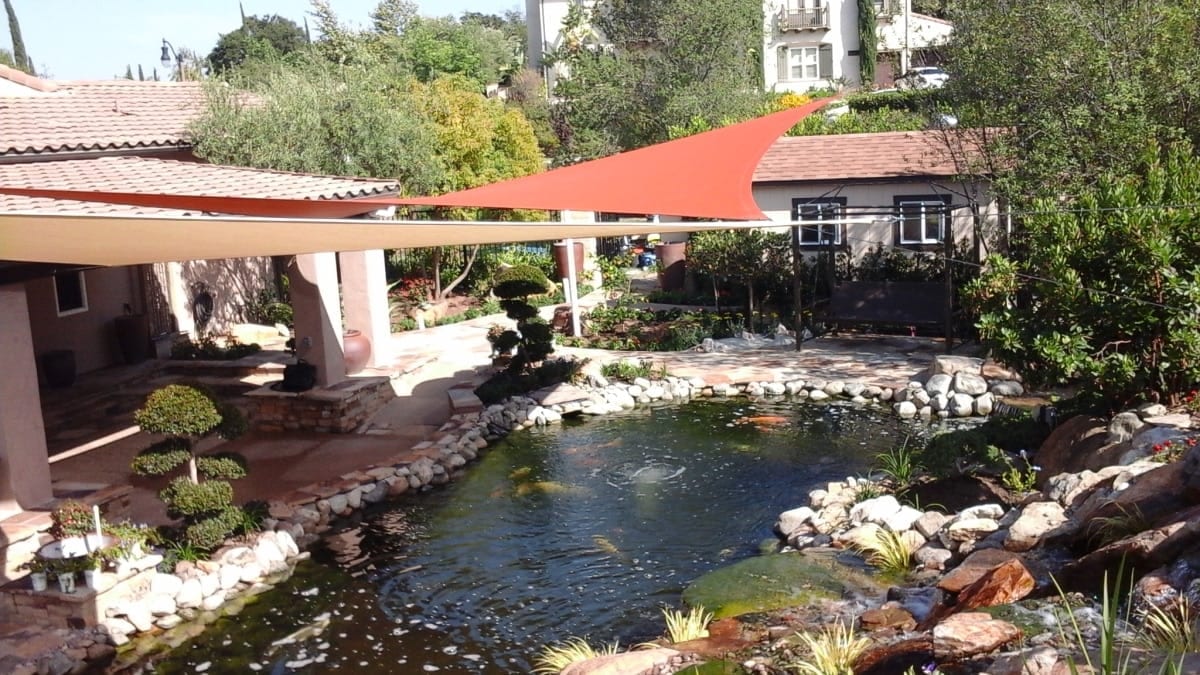 Real residential shade sail installation photo 51 from Cali Shade Sails