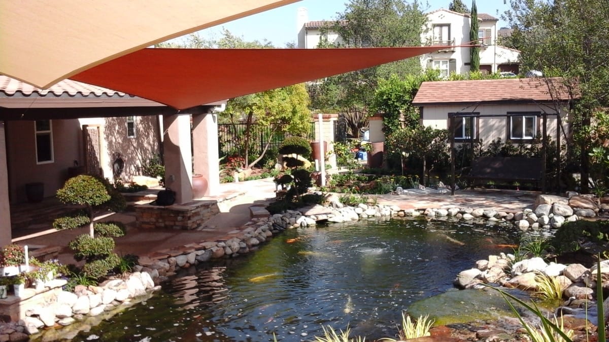 Real residential shade sail installation photo 52 from Cali Shade Sails