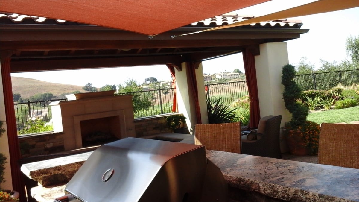 Pool Shade Sails installation example in Southern California