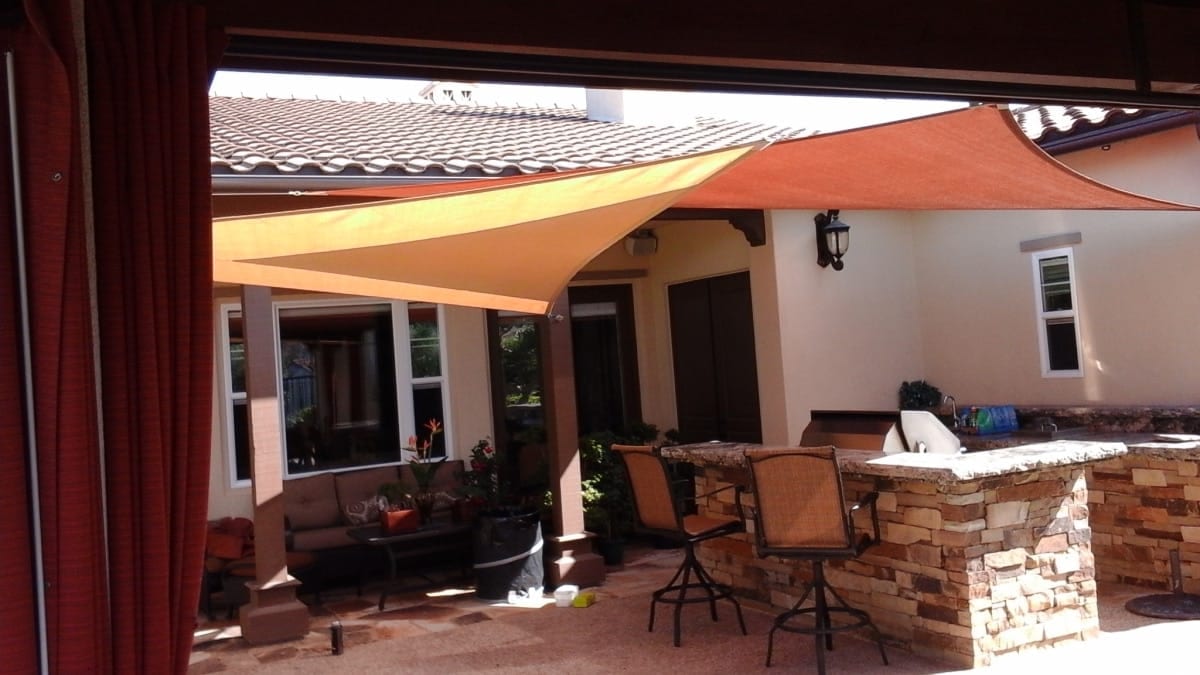 Real residential shade sail installation photo 55 from Cali Shade Sails
