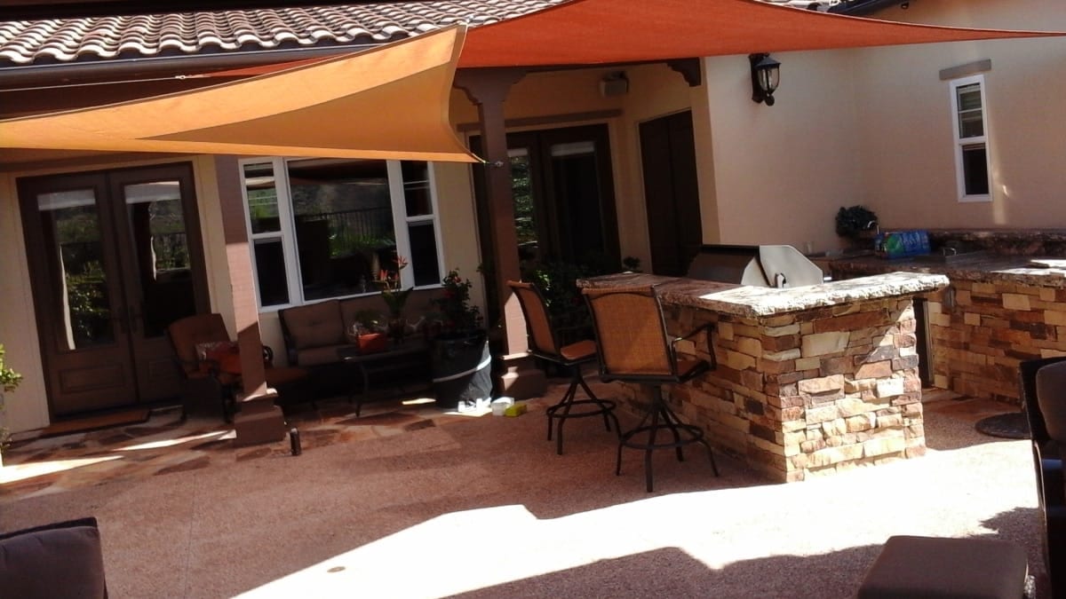 Real residential shade sail installation photo 56 from Cali Shade Sails