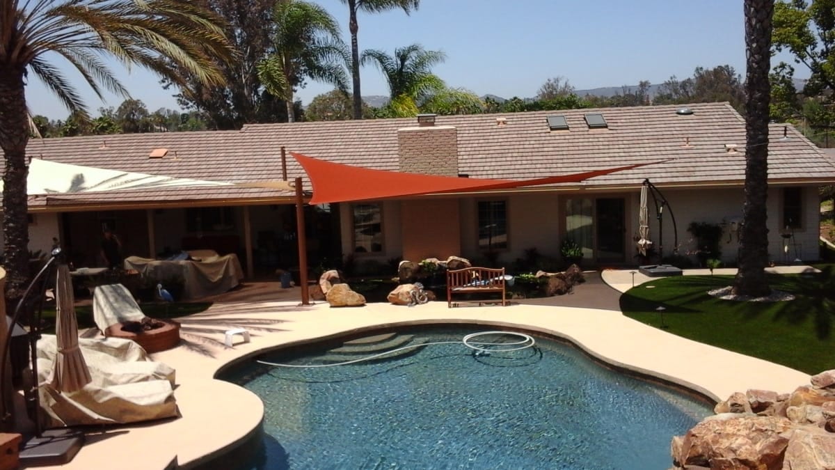Real residential shade sail installation photo 58 from Cali Shade Sails