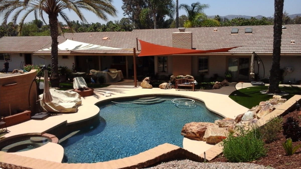 Real residential shade sail installation photo 59 from Cali Shade Sails