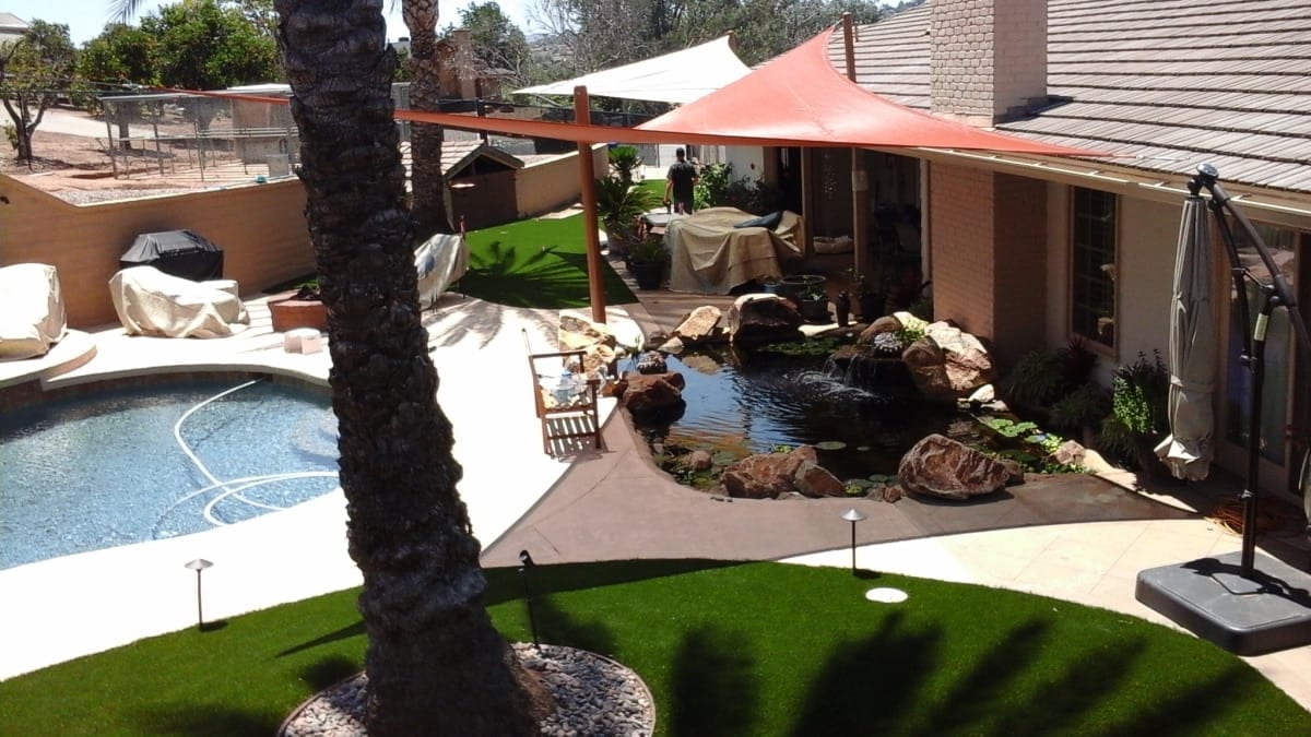 Real residential shade sail installation photo 62 from Cali Shade Sails