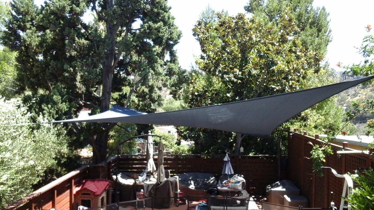 Real residential shade sail installation photo 63 from Cali Shade Sails