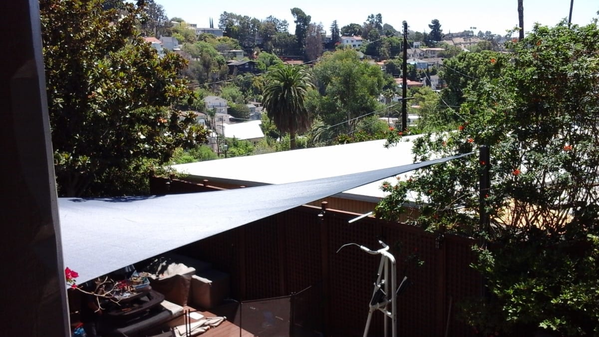 Real residential shade sail installation photo 68 from Cali Shade Sails