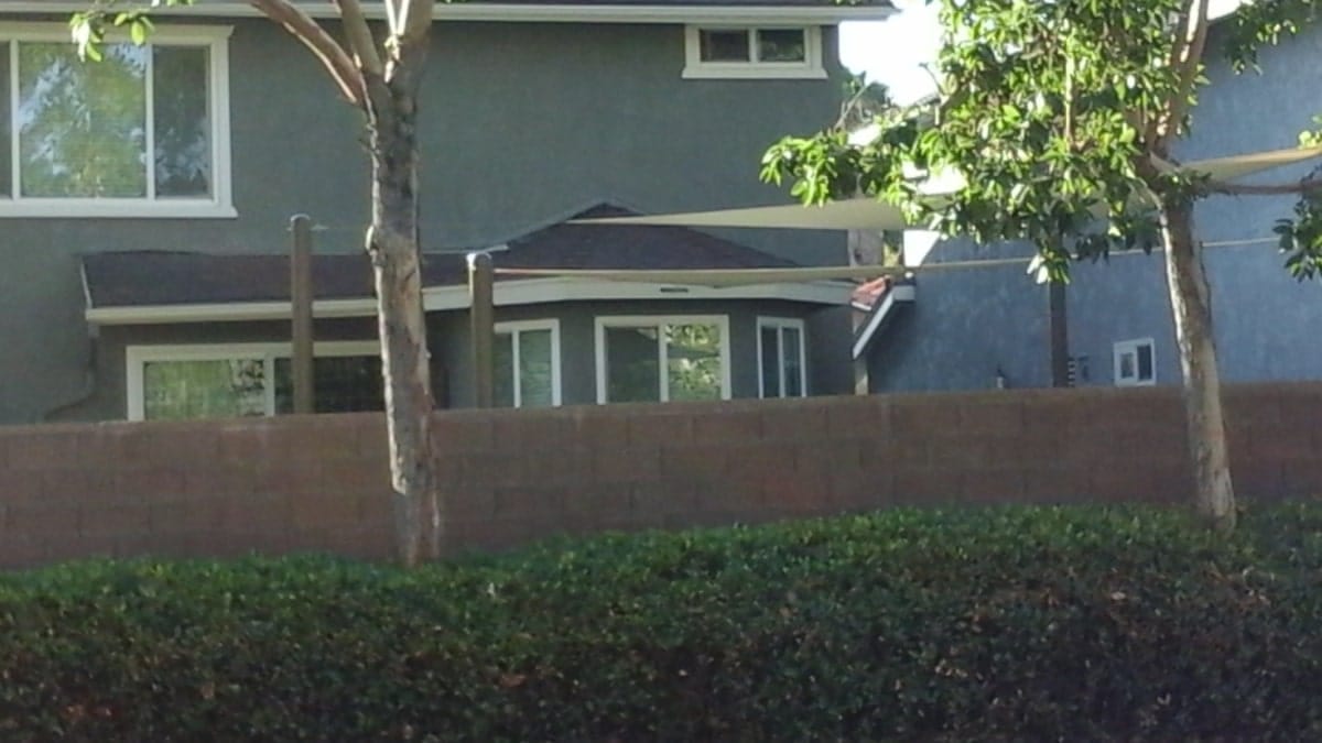 Real residential shade sail installation photo 69 from Cali Shade Sails