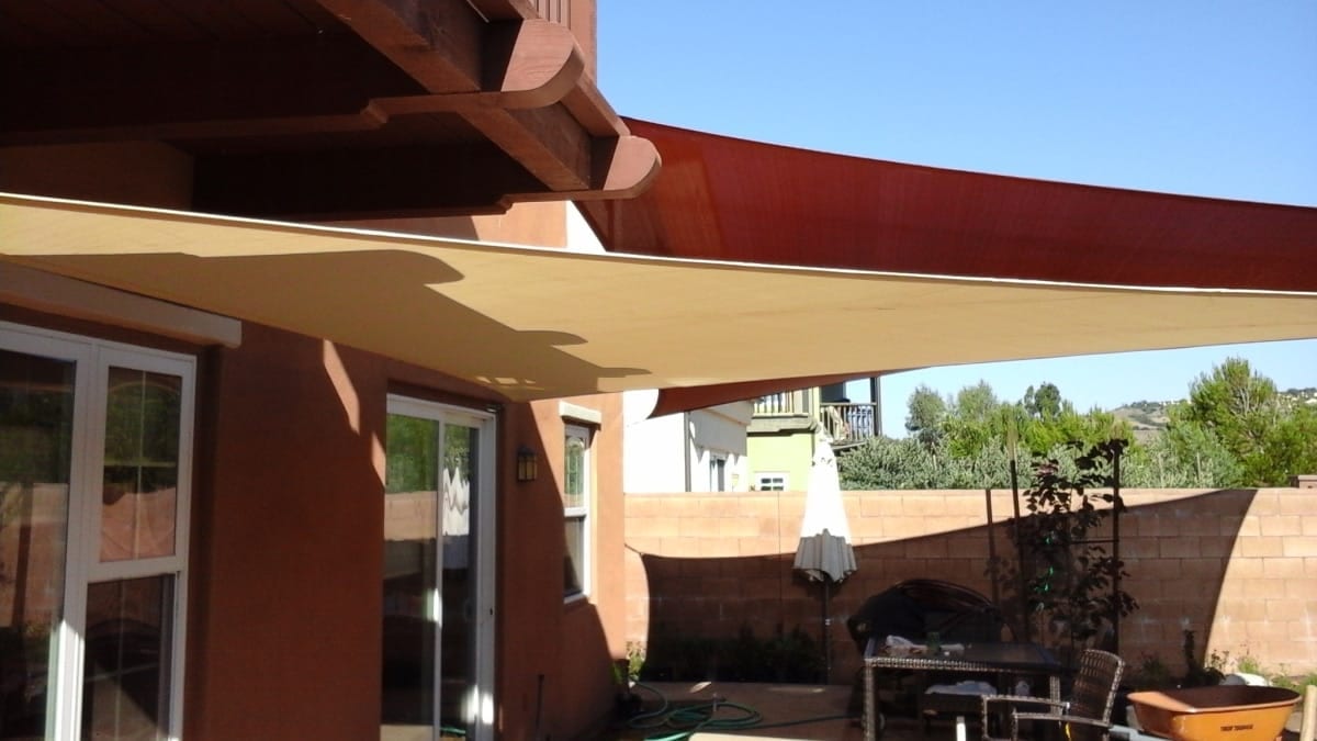Real residential shade sail installation photo 71 from Cali Shade Sails