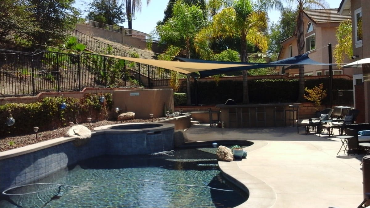 Real residential shade sail installation photo 75 from Cali Shade Sails