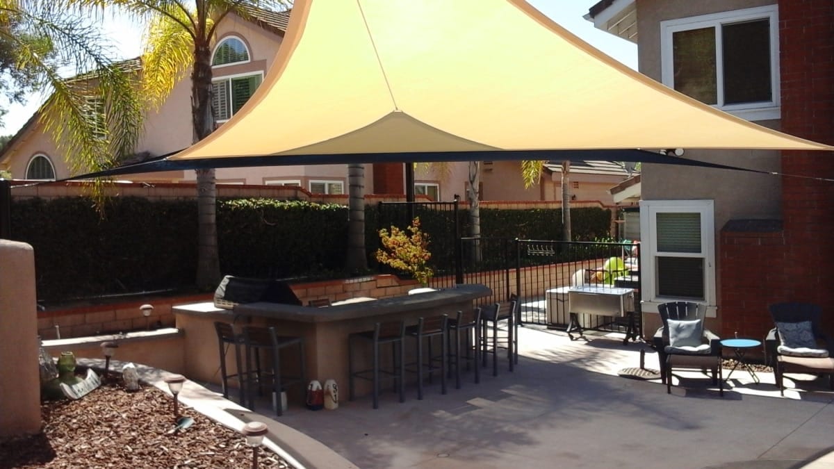 Real residential shade sail installation photo 79 from Cali Shade Sails