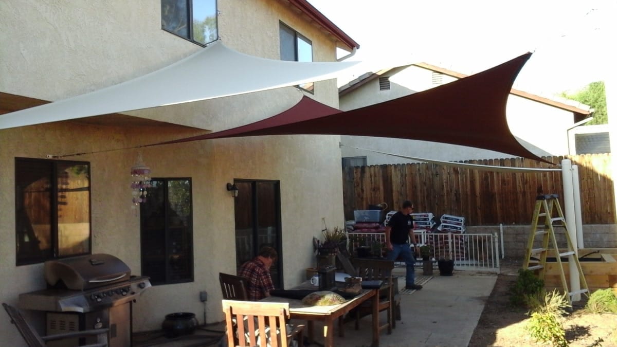 Real residential shade sail installation photo 85 from Cali Shade Sails