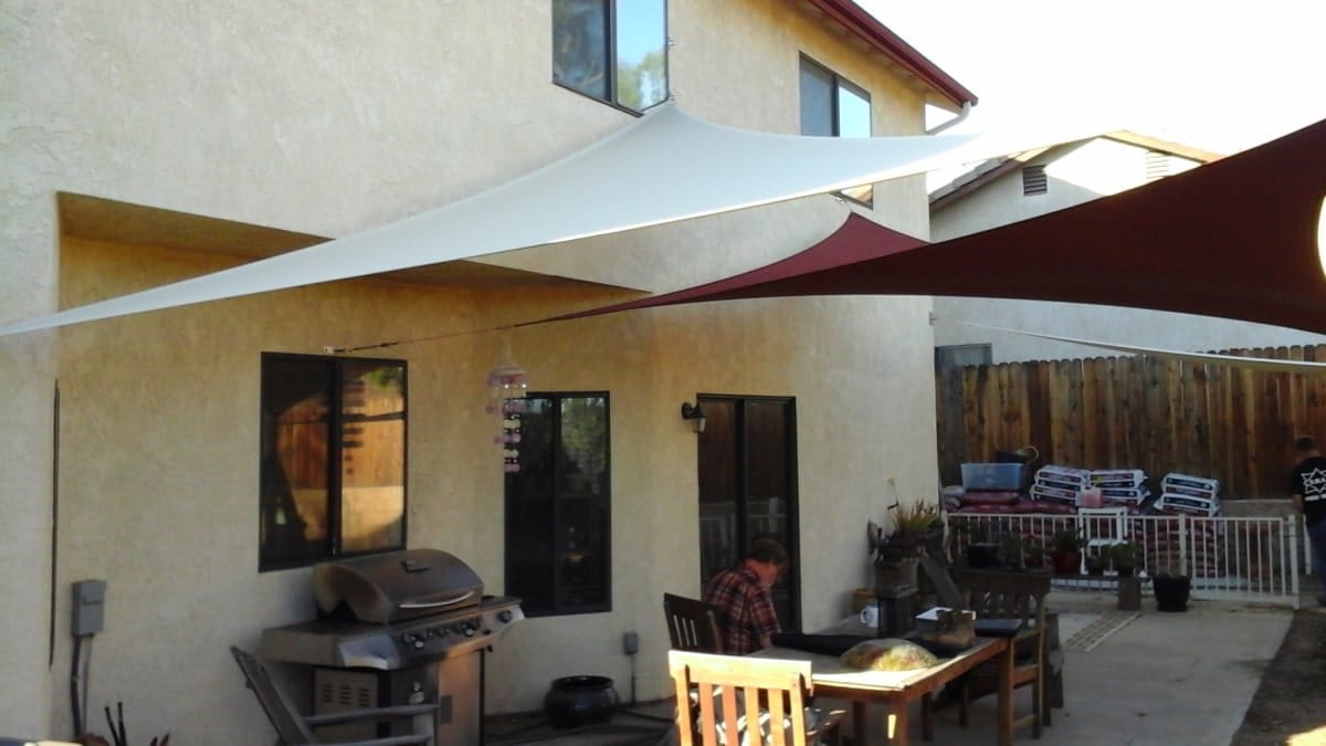 Real residential shade sail installation photo 86 from Cali Shade Sails