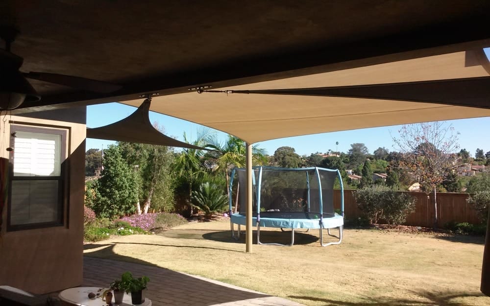 Real residential shade sail installation photo 91 from Cali Shade Sails
