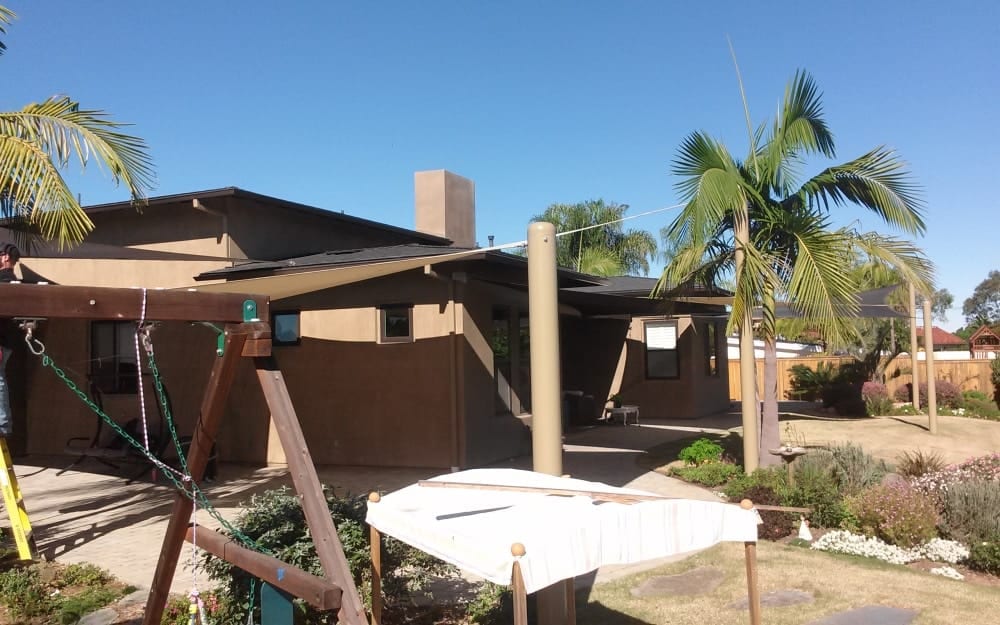 Real residential shade sail installation photo 92 from Cali Shade Sails