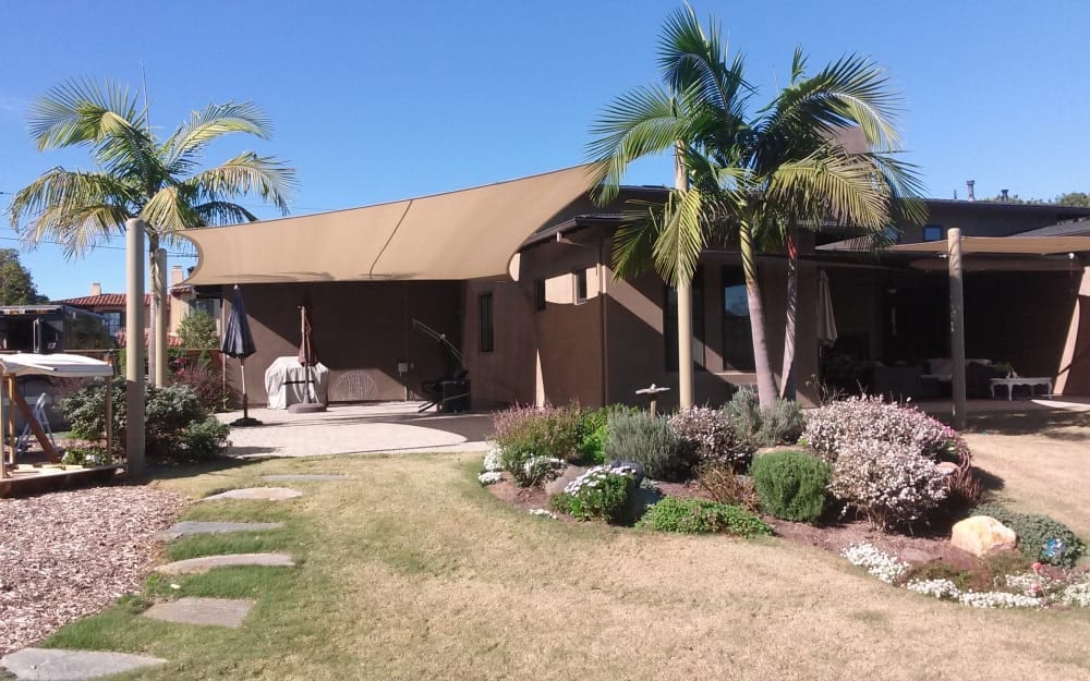 Real residential shade sail installation photo 93 from Cali Shade Sails