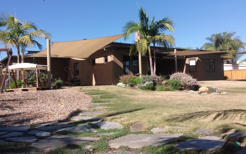 Real residential shade sail installation photo 95 from Cali Shade Sails