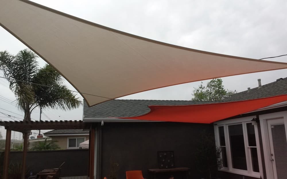 Real residential shade sail installation photo 97 from Cali Shade Sails