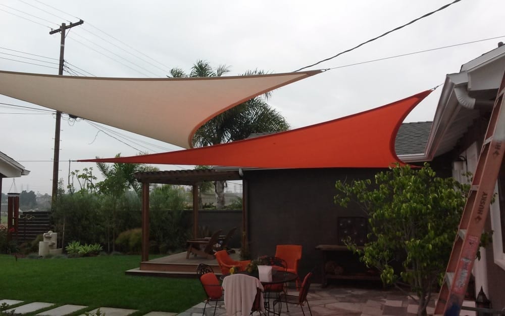 Real residential shade sail installation photo 98 from Cali Shade Sails
