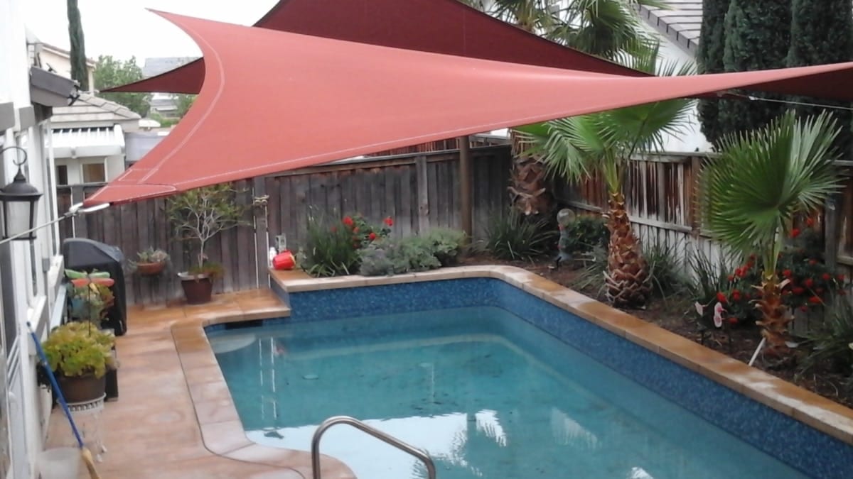Real residential shade sail installation photo 101 from Cali Shade Sails