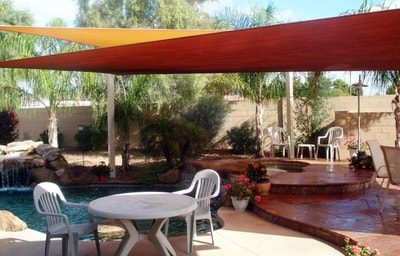 Patio Shade Sails installation example in Southern California